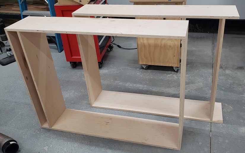 Maple plywood body for built in bookshelf