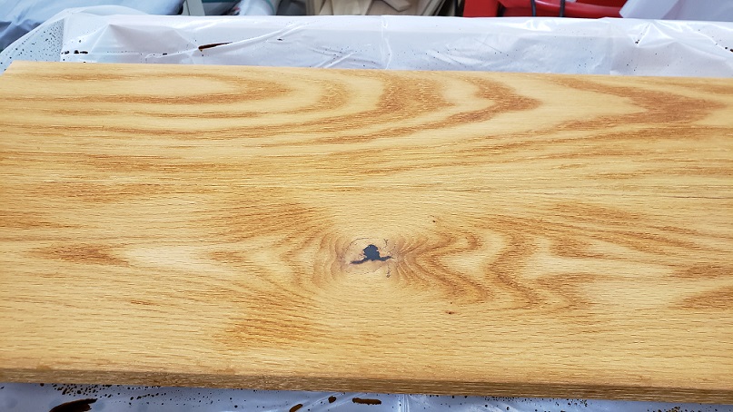 Oak knot filled with tinted epoxy