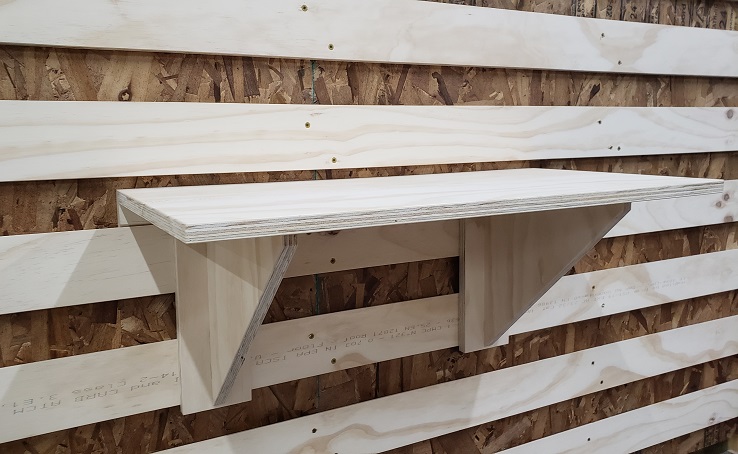Shelf module for French cleat wall