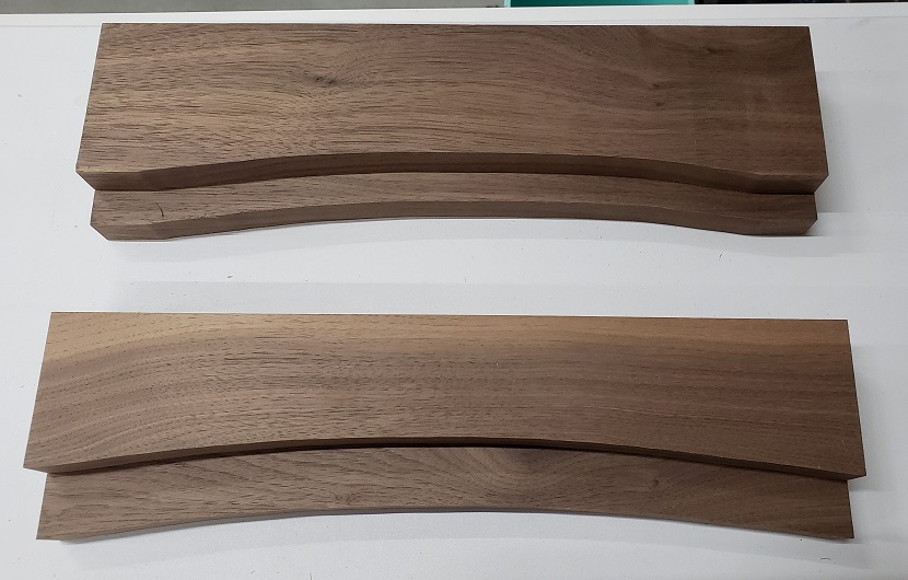 Walnut board with arches to be used as stiles