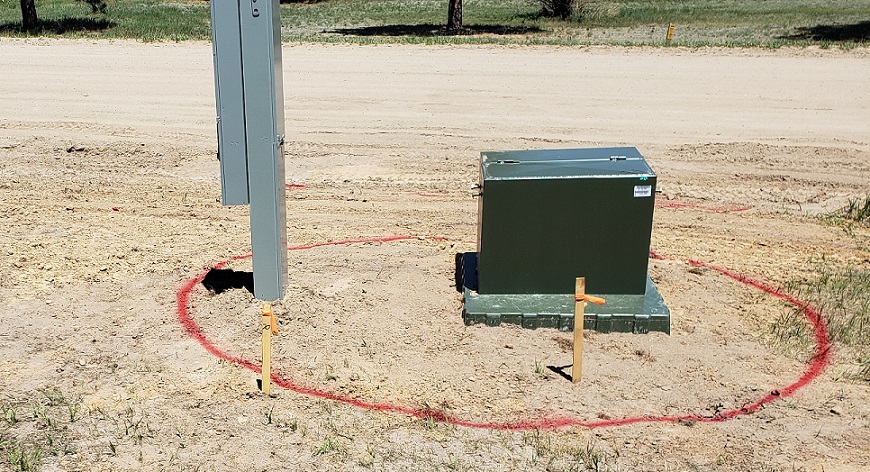 On ground residential power transformer and meter pedestal