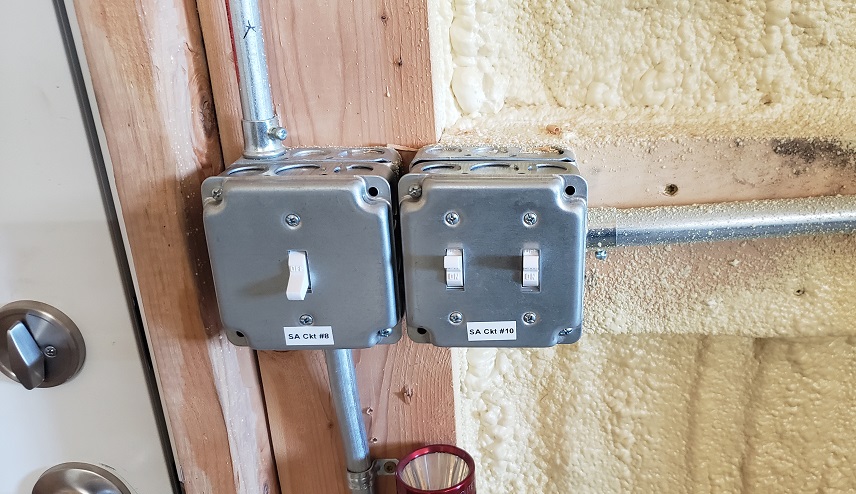 Commercial electrical switches installed in EMT boxes