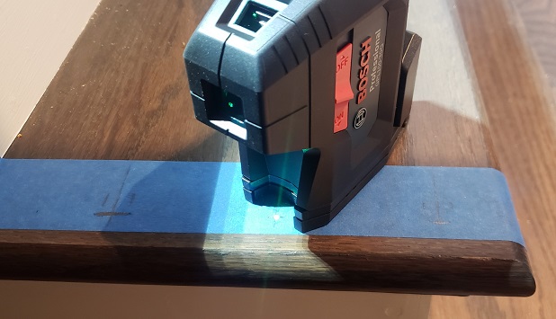 Using Bosch GPL100-30G laser to make plumb marks for ballusters