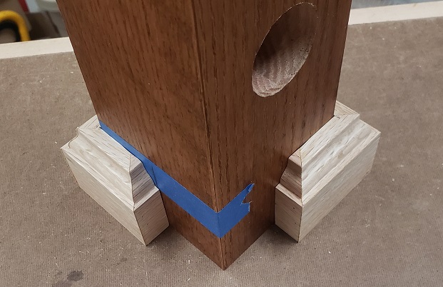 Base trim for craftsman style newel post