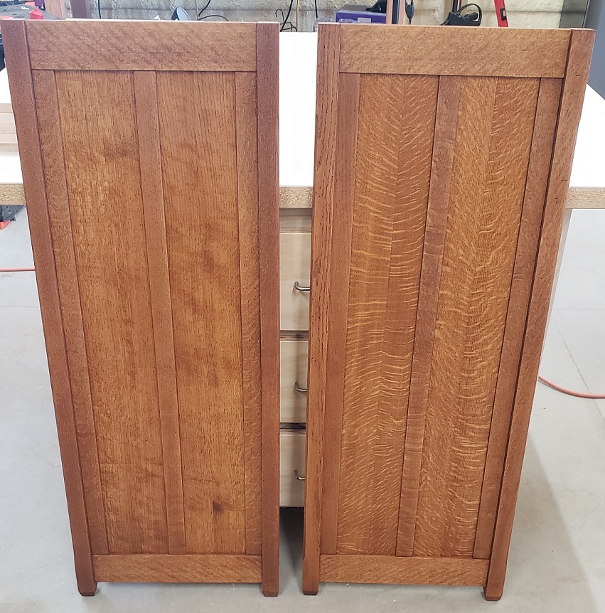 Quartersawn oak mission style panels with legs