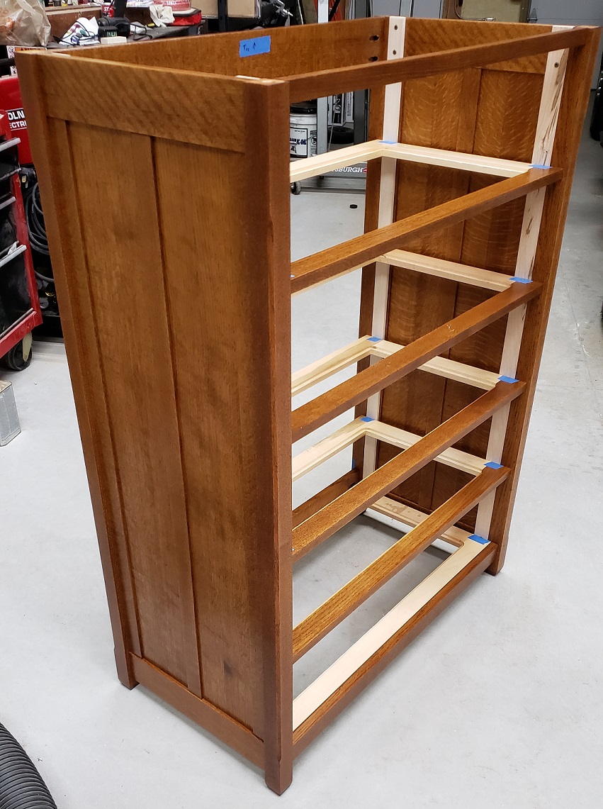 Oak dresser frame with top and drawers removed