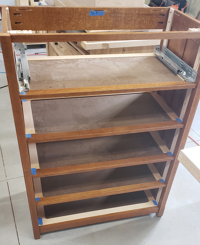 Oak dresser frame with top and drawers removed