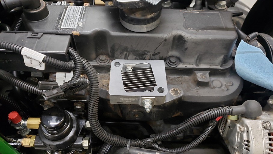 Grid header placed on John Deere 2.9L engine